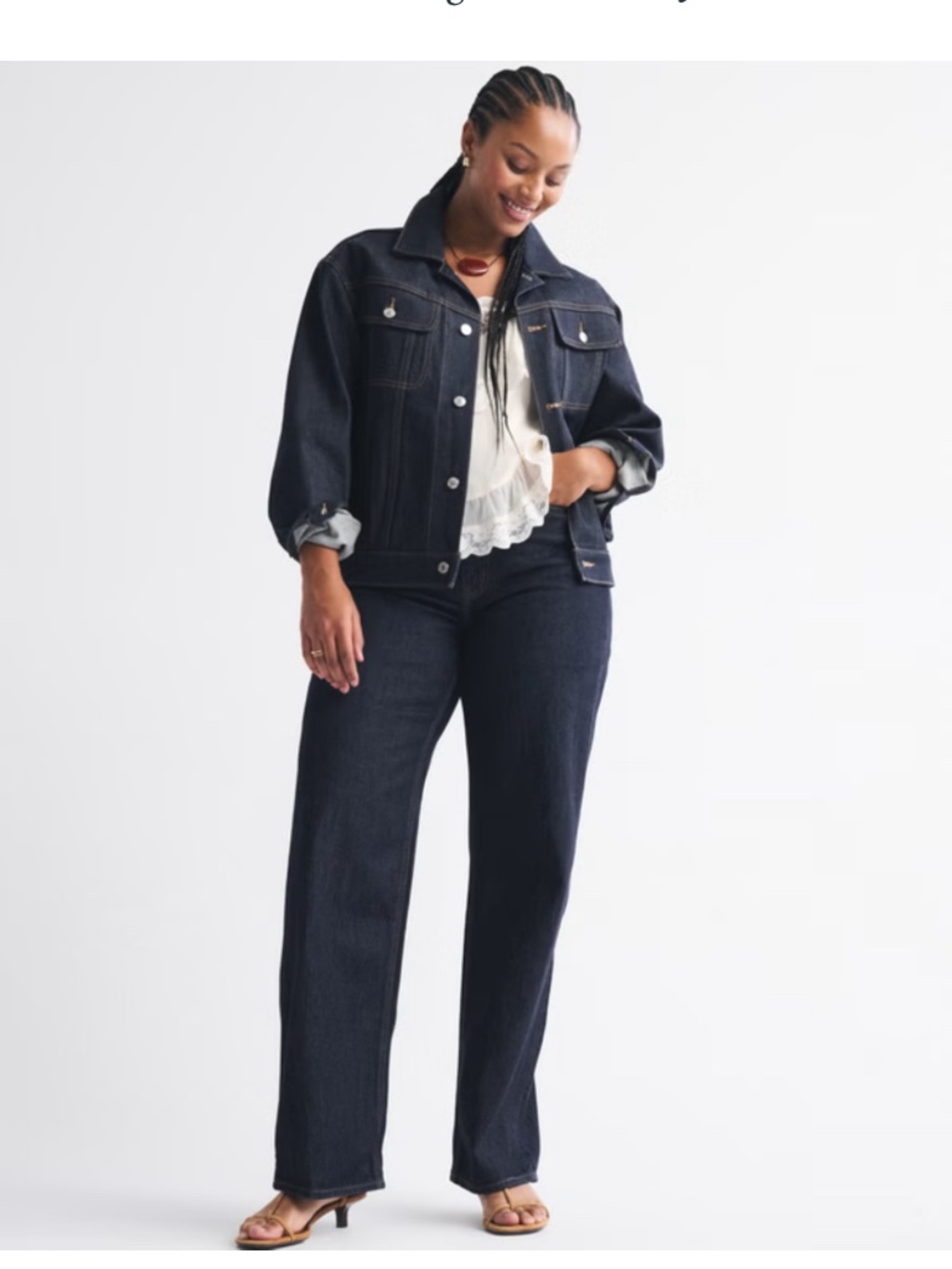 Abercrombie & Fitch Curve Love High Rise Loose Jean Dark Wash Size 33
